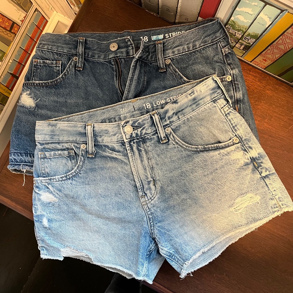 GAP Kids Low Stride Denim Shorts~2 pairs~100% cotton